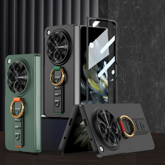 For OPPO Find N3 / OnePlus Open GKK Integrated Ultrathin Shockproof Phone Case with Ring Wrist Strap(Carbon Fiber) by GKK