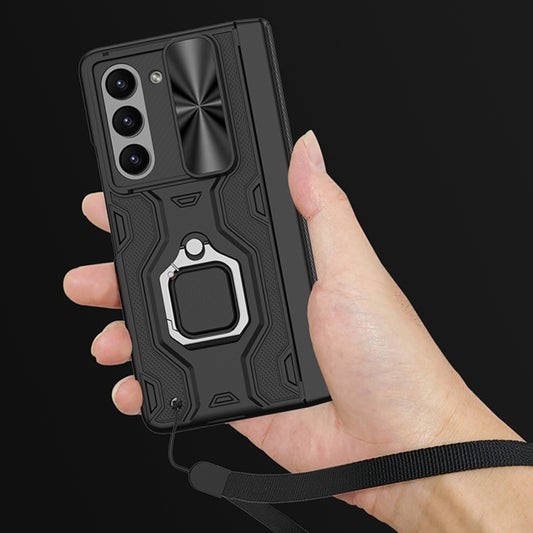 For Samsung Galaxy Z Fold5 GKK Integrated Folding Alloy Shell PC Phone Case with Pen Box, Not Included Pen(Black) by GKK