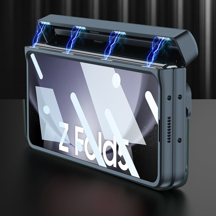 For Samsung Galaxy Z Fold5 GKK Integrated Folding Alloy Shell PC Phone Case with Pen Box, Not Included Pen(Black) by GKK