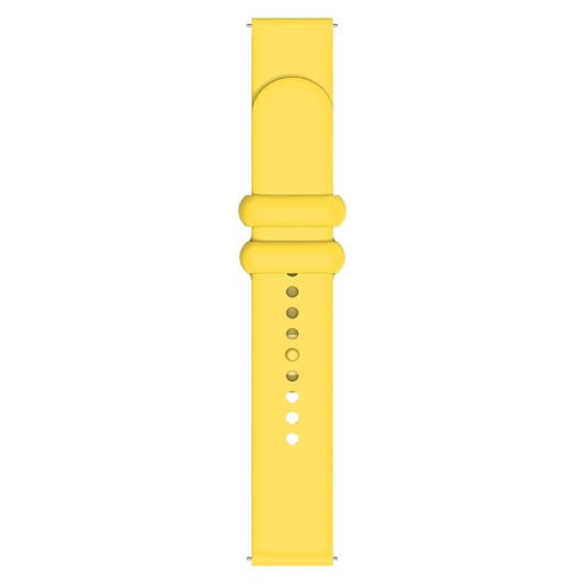 18mm Universal Solid Color Reverse Buckle Silicone Watch Band(Yellow) - 18mm Bands by buy2fix | Online Shopping UK | buy2fix