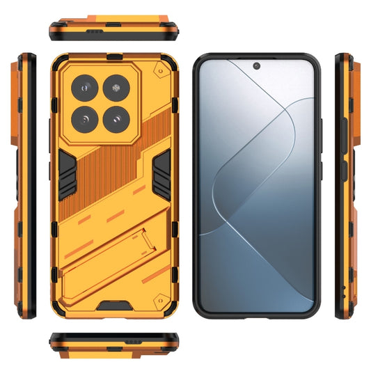 For Xiaomi 14 Pro 5G Punk Armor 2 in 1 PC + TPU Phone Case with Holder(Orange) by buy2fix
