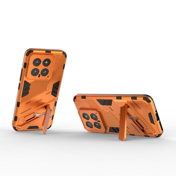 For Xiaomi 14 5G Punk Armor 2 in 1 PC + TPU Phone Case with Holder(Orange) - Xiaomi Cases by buy2fix | Online Shopping UK | buy2fix