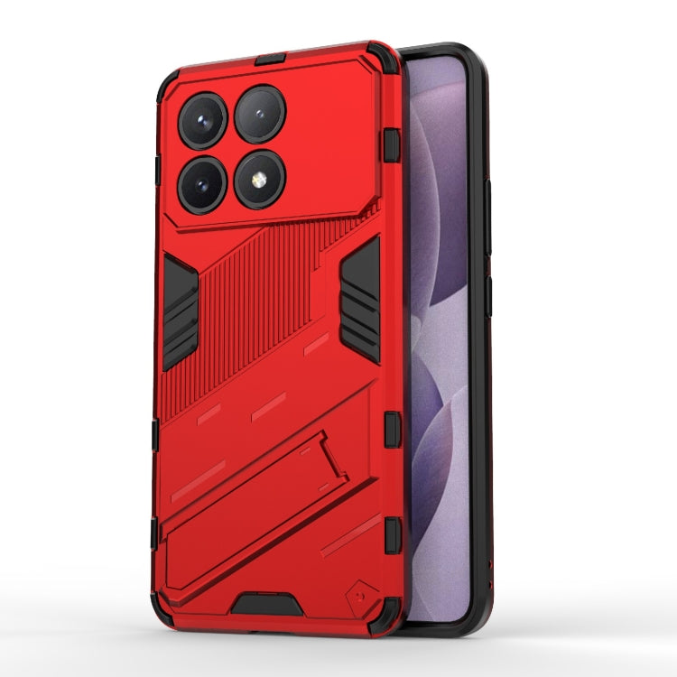 For Xiaomi Redmi K70 5G Punk Armor 2 in 1 PC + TPU Phone Case with Holder(Red) - Xiaomi Cases by buy2fix | Online Shopping UK | buy2fix