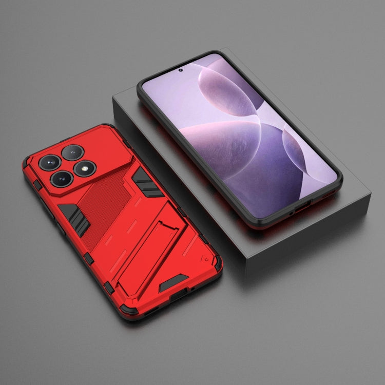 For Xiaomi Redmi K70 5G Punk Armor 2 in 1 PC + TPU Phone Case with Holder(Red) - Xiaomi Cases by buy2fix | Online Shopping UK | buy2fix