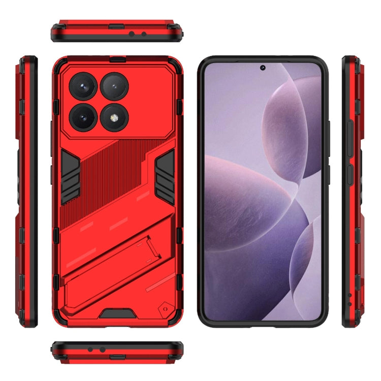 For Xiaomi Redmi K70 5G Punk Armor 2 in 1 PC + TPU Phone Case with Holder(Red) - Xiaomi Cases by buy2fix | Online Shopping UK | buy2fix