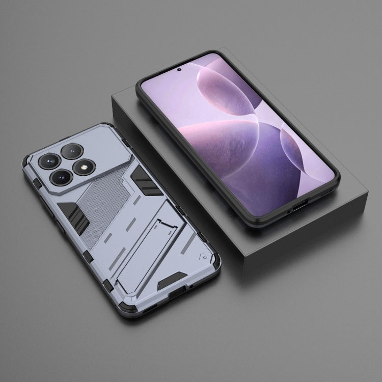 For Xiaomi Redmi K70 5G Punk Armor 2 in 1 PC + TPU Phone Case with Holder(Grey) - Xiaomi Cases by buy2fix | Online Shopping UK | buy2fix