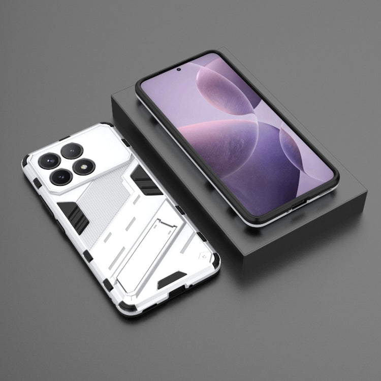 For Xiaomi Redmi K70 5G Punk Armor 2 in 1 PC + TPU Phone Case with Holder(White) - Xiaomi Cases by buy2fix | Online Shopping UK | buy2fix