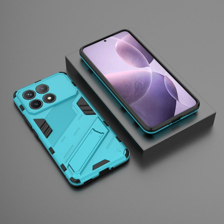For Xiaomi Redmi K70 5G Punk Armor 2 in 1 PC + TPU Phone Case with Holder(Blue) - Xiaomi Cases by buy2fix | Online Shopping UK | buy2fix