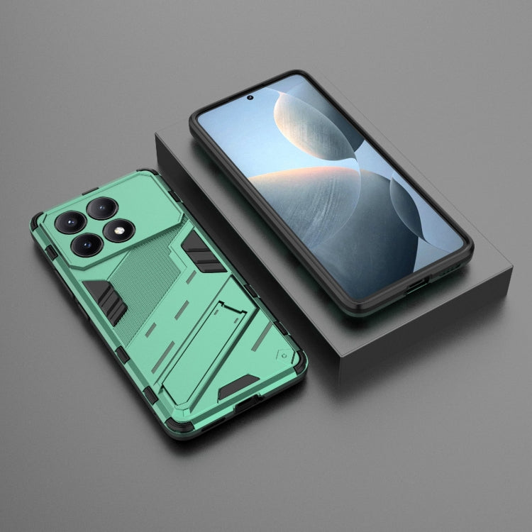 For Xiaomi Redmi K70E 5G Punk Armor 2 in 1 PC + TPU Phone Case with Holder(Green) - Xiaomi Cases by buy2fix | Online Shopping UK | buy2fix