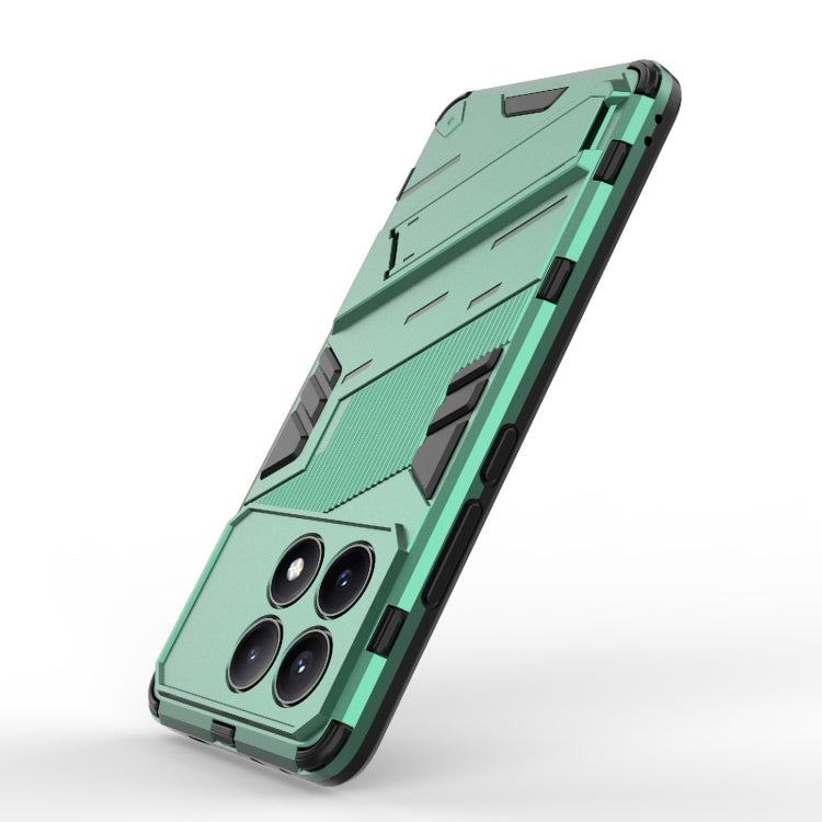 For Xiaomi Redmi K70E 5G Punk Armor 2 in 1 PC + TPU Phone Case with Holder(Green) - Xiaomi Cases by buy2fix | Online Shopping UK | buy2fix