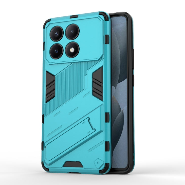 For Xiaomi Redmi K70E 5G Punk Armor 2 in 1 PC + TPU Phone Case with Holder(Blue) - Xiaomi Cases by buy2fix | Online Shopping UK | buy2fix