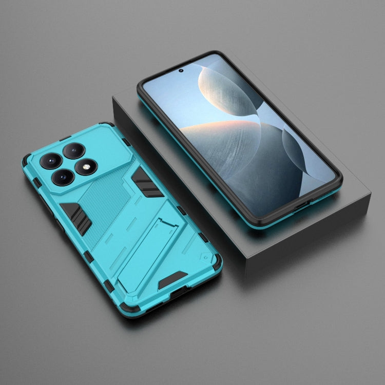 For Xiaomi Redmi K70E 5G Punk Armor 2 in 1 PC + TPU Phone Case with Holder(Blue) - Xiaomi Cases by buy2fix | Online Shopping UK | buy2fix