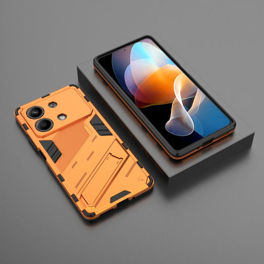 For Xiaomi Redmi Note 13R Pro 5G Punk Armor 2 in 1 PC + TPU Phone Case with Holder(Orange) by buy2fix
