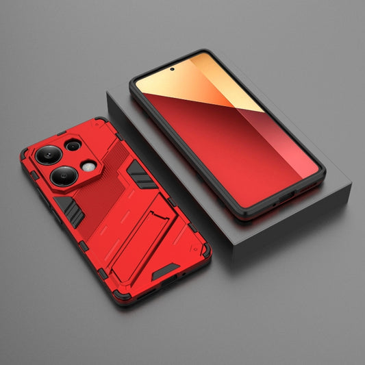 For Xiaomi Redmi Note 13 Pro 4G Global Punk Armor 2 in 1 PC + TPU Phone Case with Holder(Red) by buy2fix