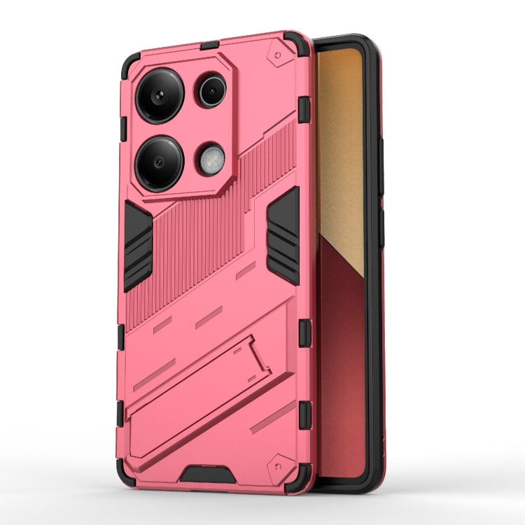 For Xiaomi Redmi Note 13 Pro 4G Global Punk Armor 2 in 1 PC + TPU Phone Case with Holder(Light Red) - Xiaomi Cases by buy2fix | Online Shopping UK | buy2fix