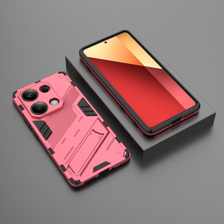 For Xiaomi Redmi Note 13 Pro 4G Global Punk Armor 2 in 1 PC + TPU Phone Case with Holder(Light Red) - Xiaomi Cases by buy2fix | Online Shopping UK | buy2fix