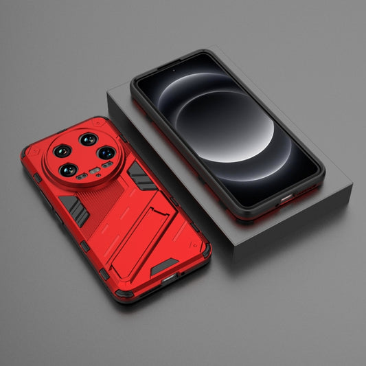 For Xiaomi 14 Ultra 5G Punk Armor 2 in 1 PC + TPU Phone Case with Holder(Red) by buy2fix