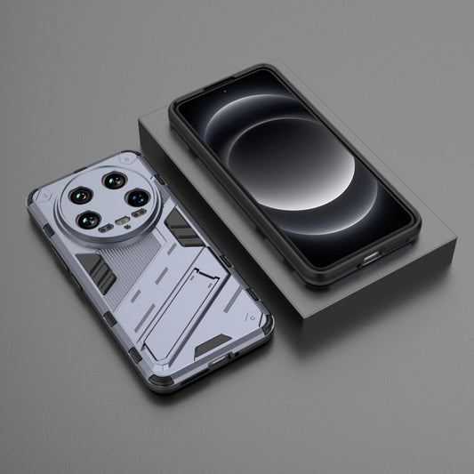 For Xiaomi 14 Ultra 5G Punk Armor 2 in 1 PC + TPU Phone Case with Holder(Grey) by buy2fix