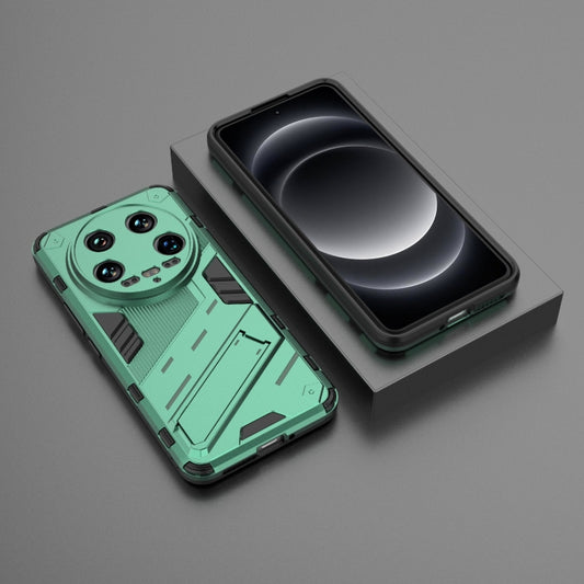 For Xiaomi 14 Ultra 5G Punk Armor 2 in 1 PC + TPU Phone Case with Holder(Green) by buy2fix