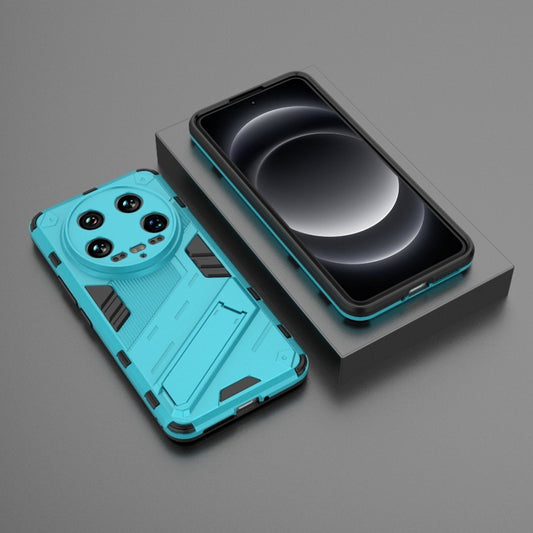 For Xiaomi 14 Ultra 5G Punk Armor 2 in 1 PC + TPU Phone Case with Holder(Blue) by buy2fix
