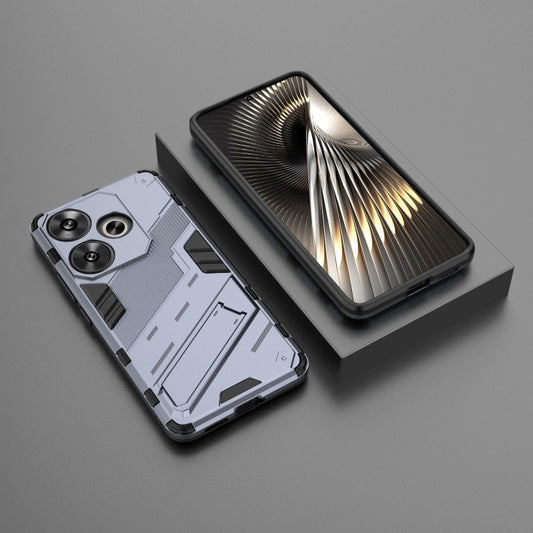 For Xiaomi Redmi Turbo 3 5G Punk Armor 2 in 1 PC + TPU Phone Case with Holder(Grey) by buy2fix