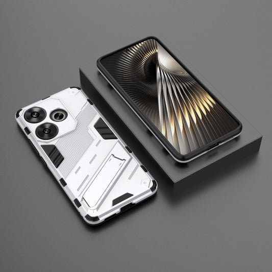 For Xiaomi Redmi Turbo 3 5G Punk Armor 2 in 1 PC + TPU Phone Case with Holder(White) by buy2fix