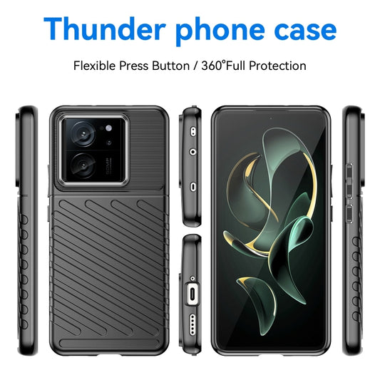 For Xiaomi 13T Thunderbolt Shockproof Soft TPU Phone Case(Black) by buy2fix