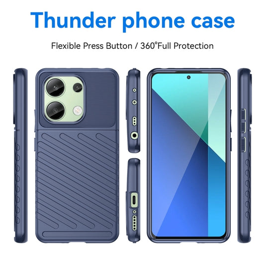 For Xiaomi Redmi Note 13 4G Thunderbolt Shockproof Soft TPU Phone Case(Blue) by buy2fix