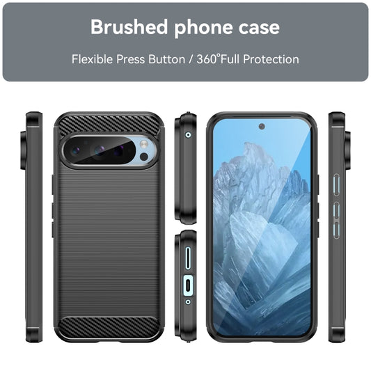 For Google Pixel 9 Carbon Fiber Brushed Texture TPU Phone Case(Black) by buy2fix
