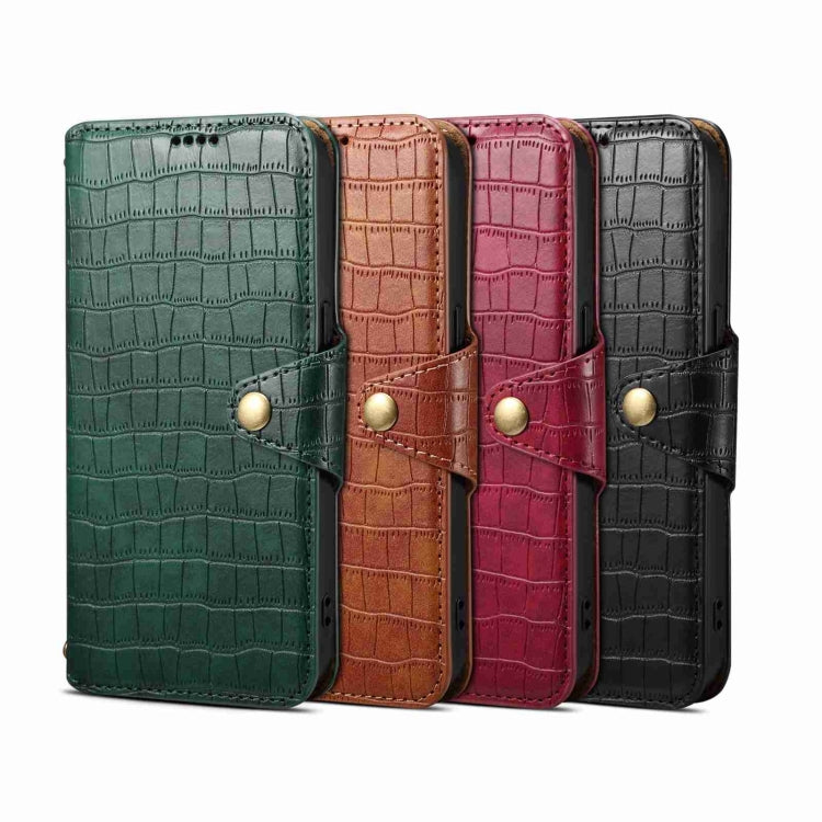 For Samsung Galaxy A23 5G Denior Crocodile Texture Oil Edge Leather Phone Case(Brown) - Galaxy Phone Cases by Denior | Online Shopping UK | buy2fix