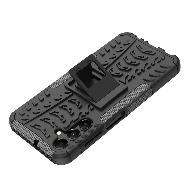 For Samsung Galaxy A15 Tire Texture TPU + PC Phone Case with Holder(Black) by buy2fix