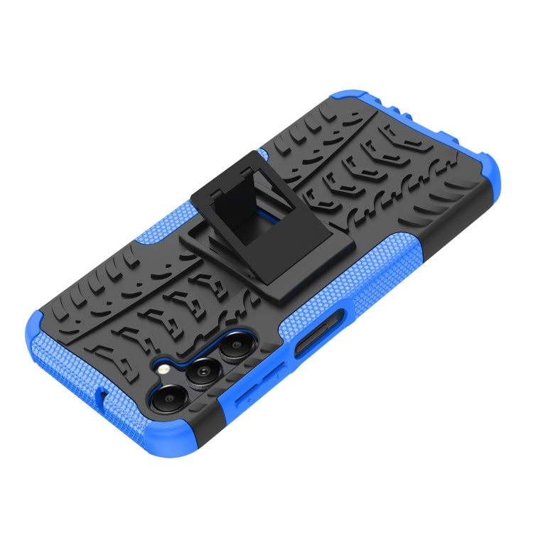 For Samsung Galaxy A15 Tire Texture TPU + PC Phone Case with Holder(Blue) by buy2fix