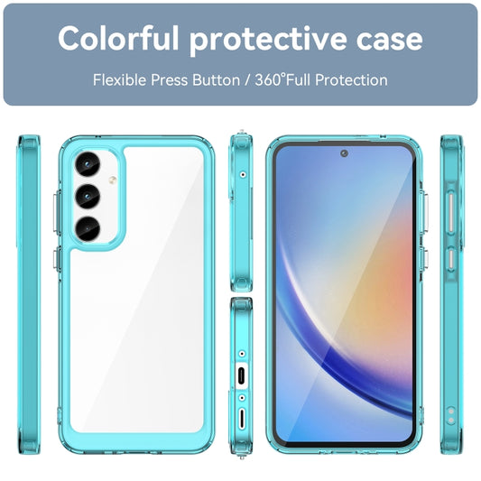 For Samsung Galaxy A55 Colorful Series Acrylic Hybrid TPU Phone Case(Transparent Blue) by buy2fix