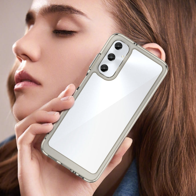For Samsung Galaxy M14 4G Colorful Series Acrylic Hybrid TPU Phone Case(Transparent Grey) by buy2fix