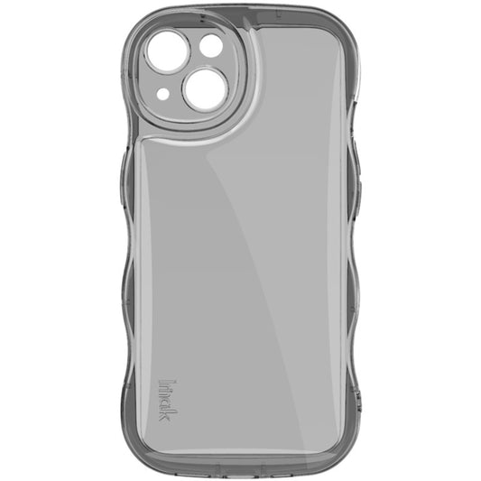 For iPhone 15 IMAK Wave Bubble Soft Shockproof Phone Case(Transparent Black) by imak