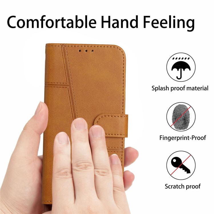 For Google Pixel 10 / 10 Pro Stitching Calf Texture Buckle Leather Phone Case(Yellow) - Google Cases by buy2fix | Online Shopping UK | buy2fix