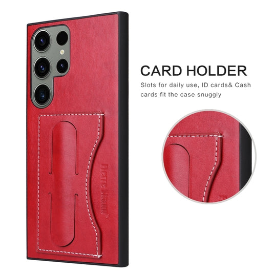 For Samsung Galaxy S24 Ultra 5G Fierre Shann Full Coverage Protective Leather Phone Case(Red) by FIERRE SHANN