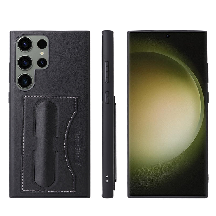 For Samsung Galaxy S24+ 5G Fierre Shann Full Coverage Protective Leather Phone Case(Black) - Galaxy S24+ 5G Cases by FIERRE SHANN | Online Shopping UK | buy2fix