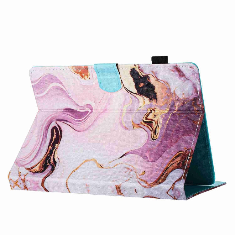 For 7 inch Universal Marble Pattern Stitching Leather Tablet Case(Gold Pink) - 7 inch by buy2fix | Online Shopping UK | buy2fix