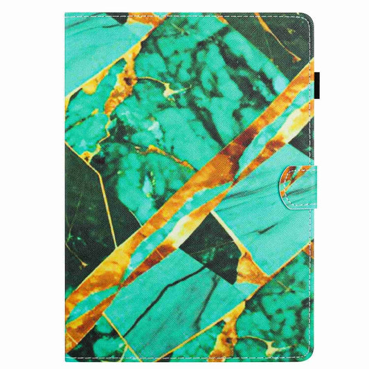 For 8 inch Universal Marble Pattern Stitching Leather Tablet Case(Gold Green) - 8 inch by buy2fix | Online Shopping UK | buy2fix