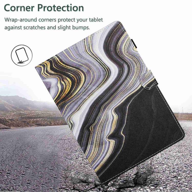 For 8 inch Universal Marble Pattern Stitching Leather Tablet Case(Black Gold) - 8 inch by buy2fix | Online Shopping UK | buy2fix