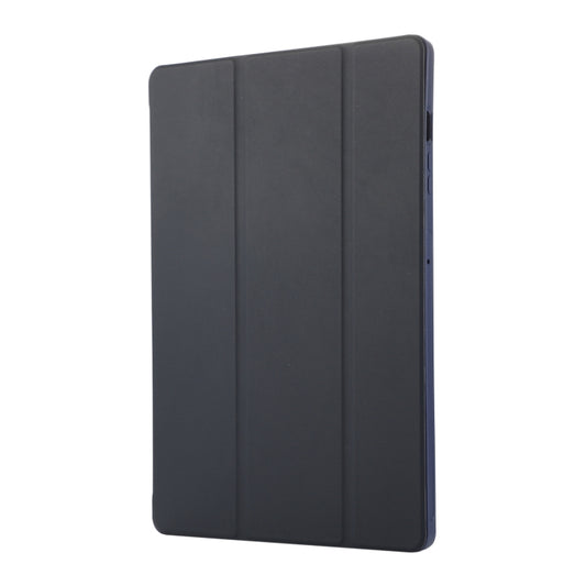 For Samsung Galaxy Tab S9 FE+ 3-Fold Pure Color TPU Leather Tablet Case with Pen Slot(Dark Blue) by buy2fix