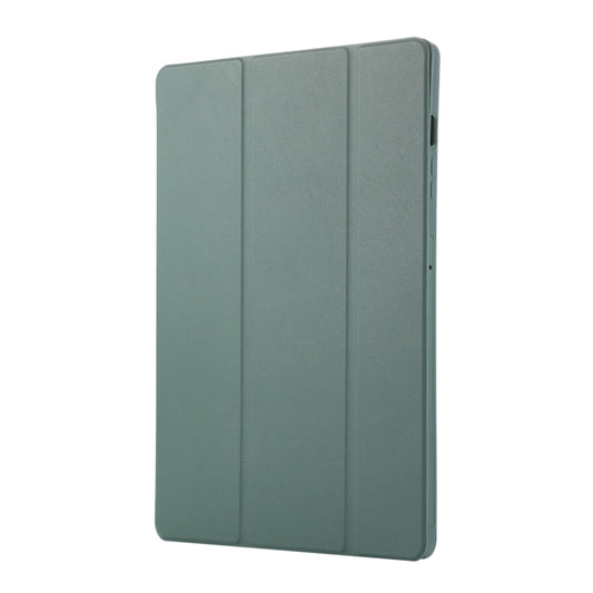 For Samsung Galaxy Tab S9+ / S10+ 3-Fold Pure Color TPU Leather Tablet Case with Pen Slot(Dark Green) by buy2fix