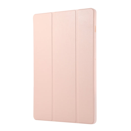 For Samsung Galaxy Tab S9+ / S10+ 3-Fold Pure Color TPU Leather Tablet Case with Pen Slot(Pink) by buy2fix