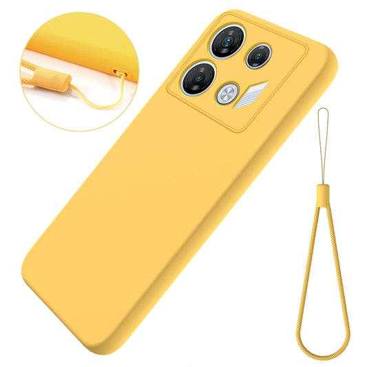 For Infinix GT 10 Pro Solid Color Liquid Silicone Dropproof Full Coverage Phone Case(Yellow) by buy2fix