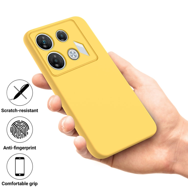 For Infinix GT 10 Pro Solid Color Liquid Silicone Dropproof Full Coverage Phone Case(Yellow) - Infinix Cases by buy2fix | Online Shopping UK | buy2fix