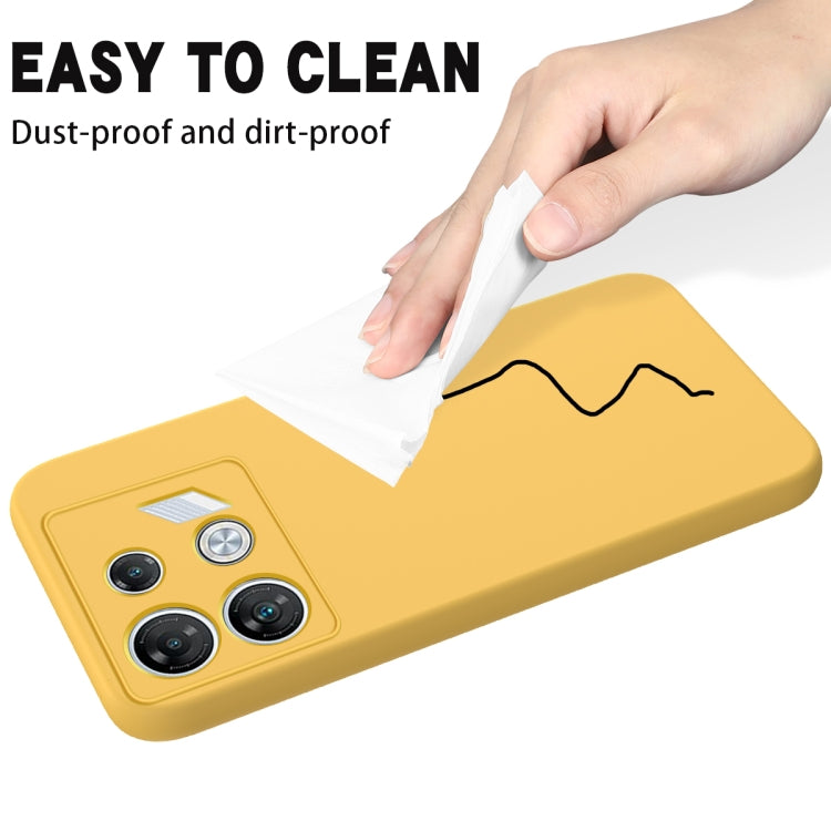 For Infinix GT 10 Pro Solid Color Liquid Silicone Dropproof Full Coverage Phone Case(Yellow) - Infinix Cases by buy2fix | Online Shopping UK | buy2fix