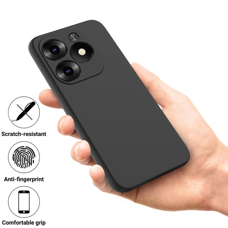 For Infinix Hot 40i Solid Color Liquid Silicone Dropproof Full Coverage Phone Case(Black) - Infinix Cases by buy2fix | Online Shopping UK | buy2fix