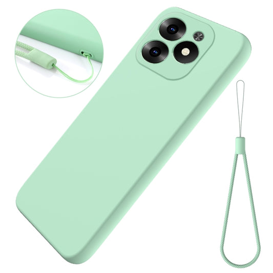 For Infinix Hot 40i Solid Color Liquid Silicone Dropproof Full Coverage Phone Case(Green) by buy2fix