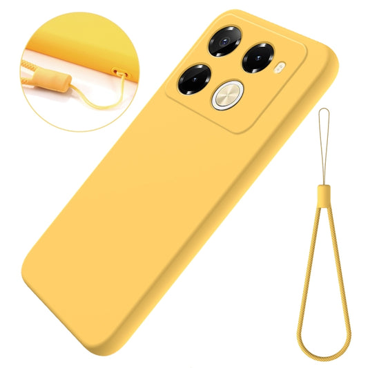 For Infinix Note 40 Pro 5G / 40 Pro+ 5G Solid Color Liquid Silicone Dropproof Full Coverage Phone Case(Yellow) by buy2fix